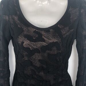 ( 70% OFF) Tom Ford long sleeve lace knitted black Dress. Size 38